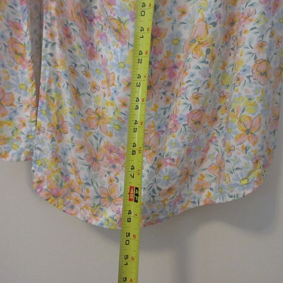 Eloqui Womens Floral Pastel Cut Out Dress size 16 Flutter Sleeve‎ Slit Bottom - Picture 5 of 7
